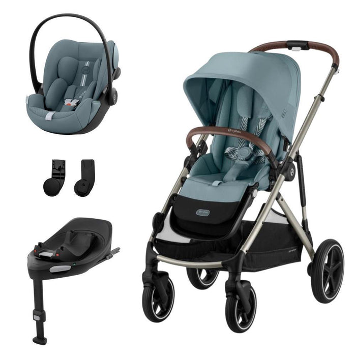 Pack Cybex Gazelle S TPE Moss Green + Cloud G i-Size Plus Moon Black 40-87 cm + Adaptadores + Base Isofix G i-Size