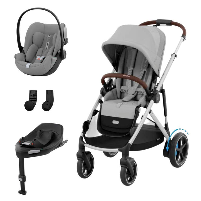 Pack Cybex e-Gazelle S SLV Stone Grey + Cloud G i-Size Plus Stone Grey 40-87 cm + Adaptadores + Base Isofix G i-Size