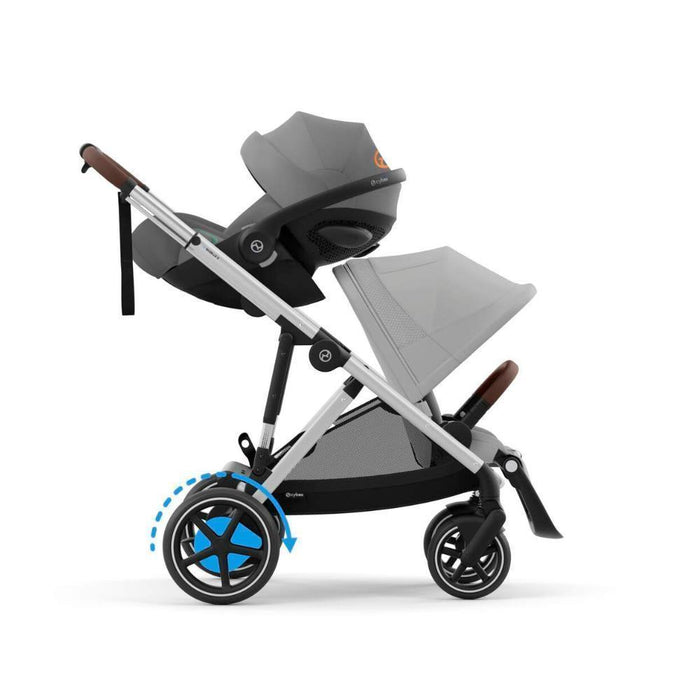 Pack Cybex e-Gazelle S SLV Stone Grey + Cloud G i-Size Plus Stone Grey 40-87 cm + Adaptadores + Base Isofix G i-Size
