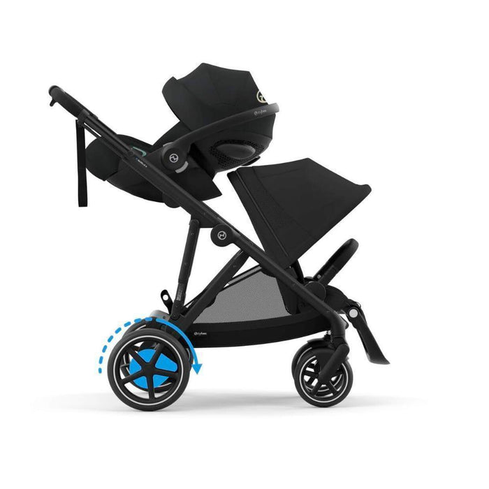 Pack Cybex e-Gazelle S BLK Moon Black + Cloud G i-Size Plus Moon Black 40-87 cm + Adaptadores + Base Isofix G i-Size