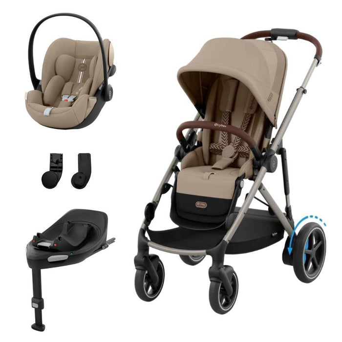 Pack Cybex e-Gazelle S TPE Almond Beige + Cloud G i-Size Plus Almond Beige 40-87 cm + Adaptadores + Base Isofix G i-Size
