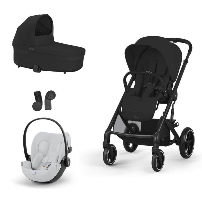 Pack Cybex Balios S Lux BLK Moon Black + Alcofa S Lux Moon Black + Adaptadores + Cloud G i-Size Fog Grey 40-87cm