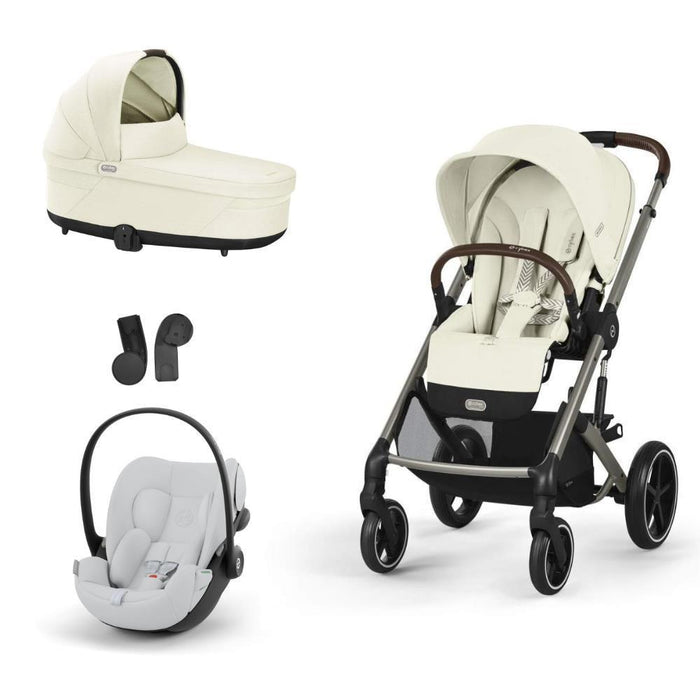 Pack Cybex Balios S Lux TPE Seashell Beige + Alcofa S Lux Seashell Beige + Adaptadores + Cloud G i-Size Fog Grey 40-87cm