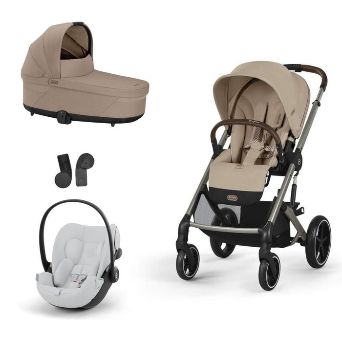 Pack Cybex Balios S Lux TPE Almond Beige + Alcofa S Lux Almond Beige + Adaptadores + Cloud G i-Size Fog Grey 40-87cm
