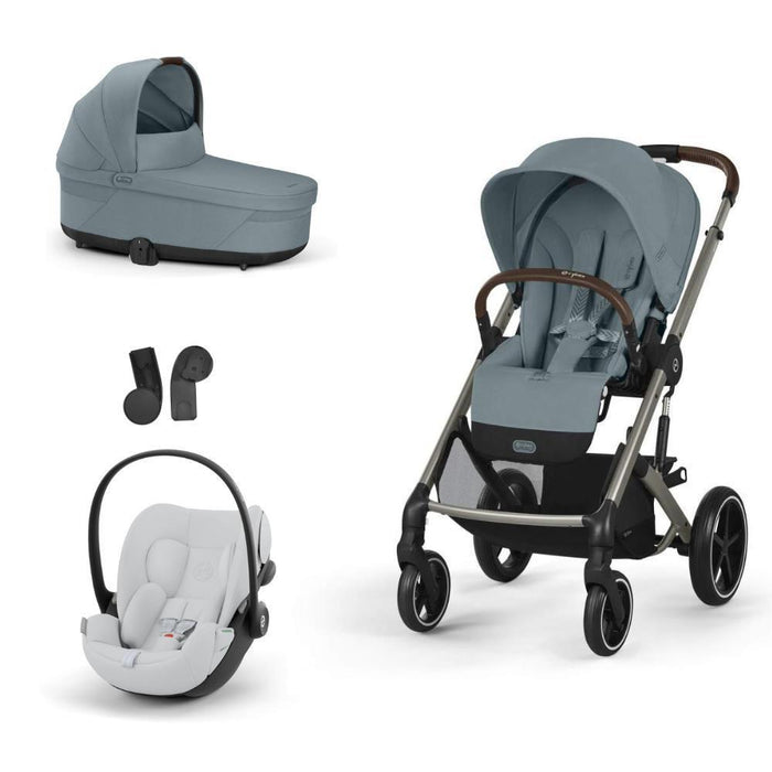 Pack Cybex Balios S Lux TPE Stormy Blue + Alcofa S Lux  Stormy Blue + Adaptadores + Cloud G i-Size Fog Grey 40-87cm