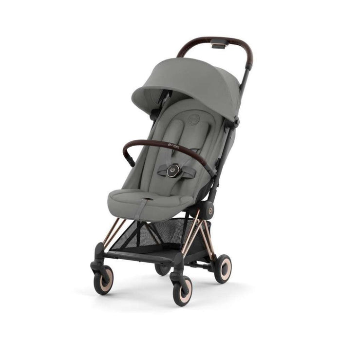 Pack Cybex Coya Rosegold Mirage Grey + Barra de Apoio de Braços Dark Brown