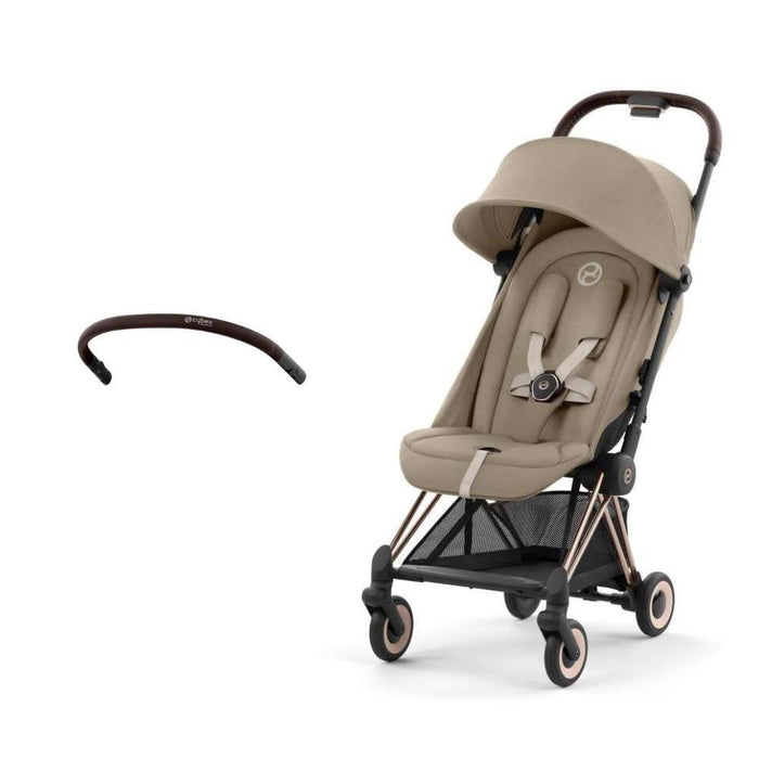 Pack Cybex Coya Rosegold Cozy Beige + Barra de Apoio de Braços Dark Brown
