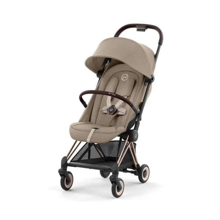Pack Cybex Coya Rosegold Cozy Beige + Barra de Apoio de Braços Dark Brown