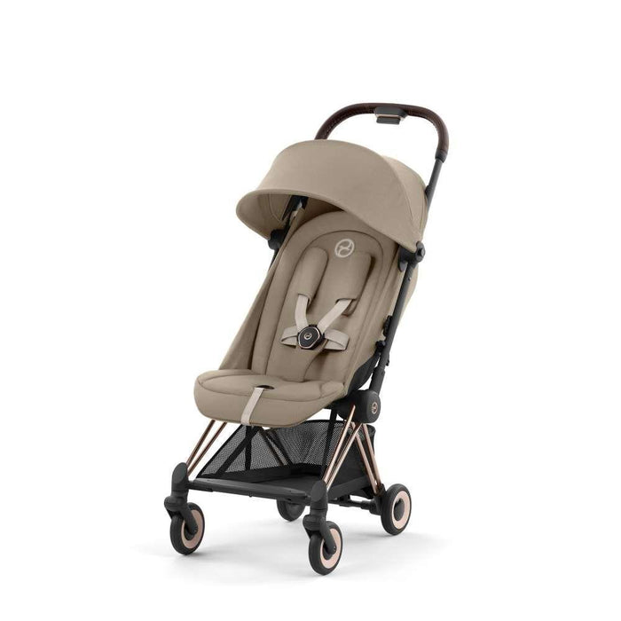 Pack Cybex Coya Rosegold Cozy Beige + Barra de Apoio de Braços Dark Brown