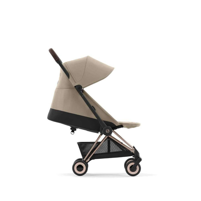 Pack Cybex Coya Rosegold Cozy Beige + Barra de Apoio de Braços Dark Brown