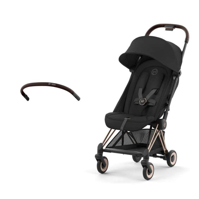 Pack Cybex Coya Rosegold Sepia Black + Barra de Apoio de Braços Dark Brown