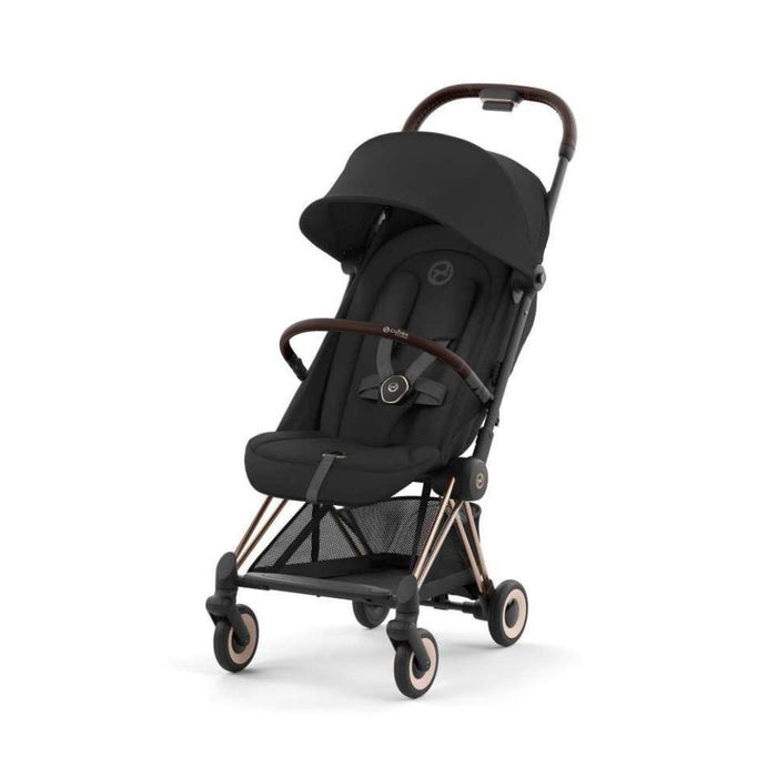 Pack Cybex Coya Rosegold Sepia Black + Barra de Apoio de Braços Dark Brown