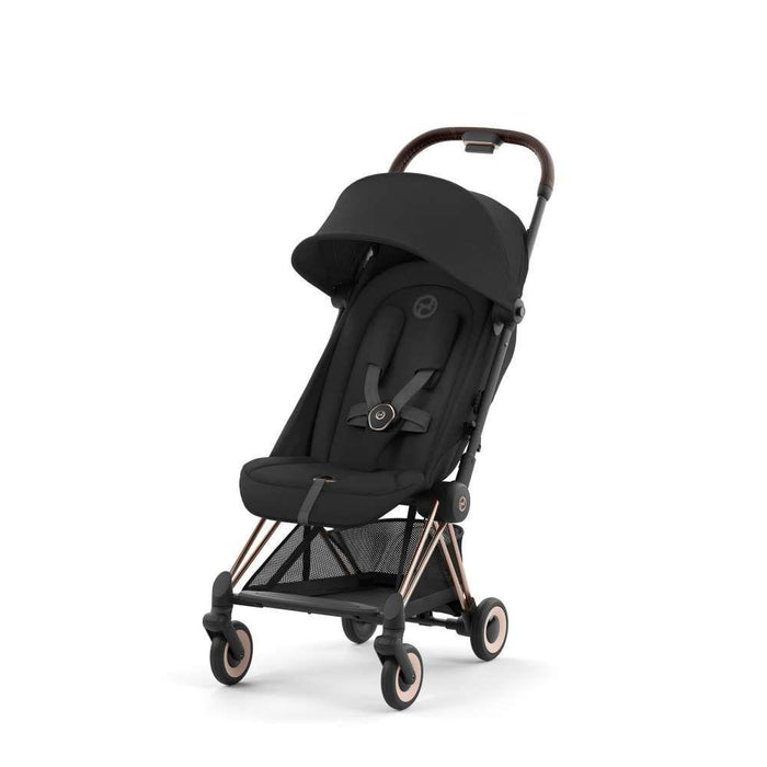 Pack Cybex Coya Rosegold Sepia Black + Barra de Apoio de Braços Dark Brown