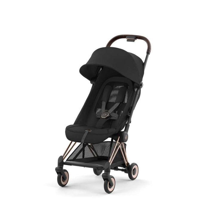Pack Cybex Coya Rosegold Sepia Black + Barra de Apoio de Braços Dark Brown