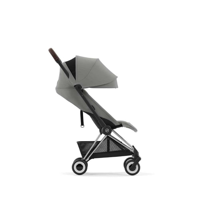 Pack Cybex Coya Chrome Dark Brown Mirage Grey + Barra de Apoio de Braços Dark Brown