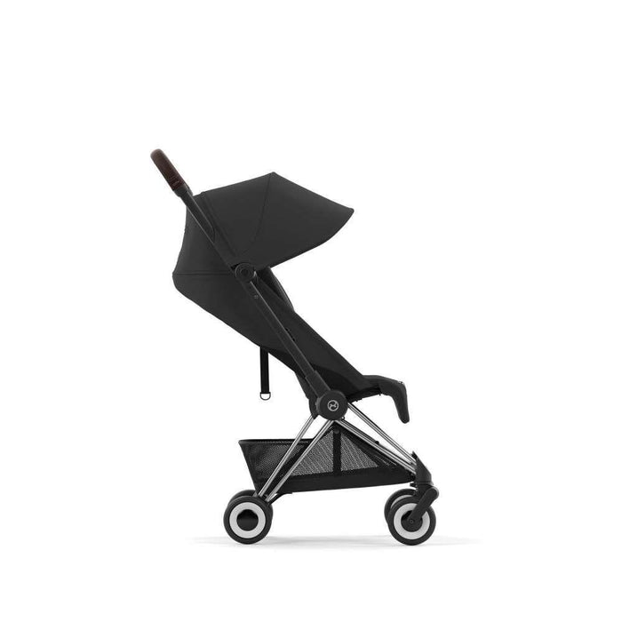 Pack Cybex Coya Chrome Dark Brown Sepia Black + Barra de Apoio de Braços Dark Brown