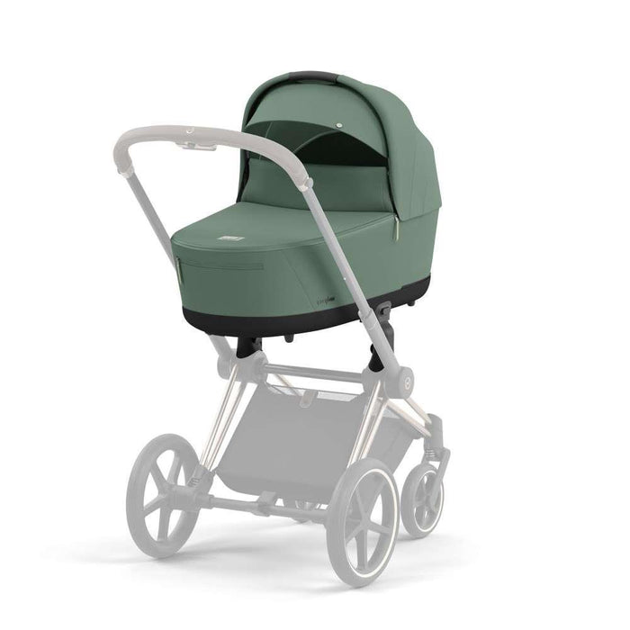 Pack Cybex Platinum Priam com Chassis e Assento Chrome Brown + Pack de Tecidos + Alcofa Priam + Cloud T Plus Leaf Green + Base Isofix T