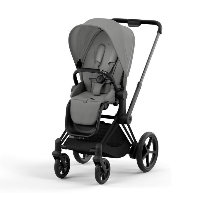 Pack Cybex Platinum e-Priam com Chassis e Assento Matt Black + Pack de Tecidos + Alcofa Priam + Cloud T Mirage Grey 40-87 cm