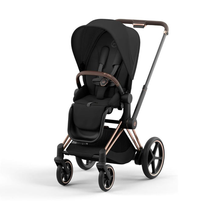 Pack Cybex Platinum e-Priam com Chassis e Assento Rosegold + Pack de Tecidos + Alcofa Priam + Cloud T Sepia Black 40-87 cm