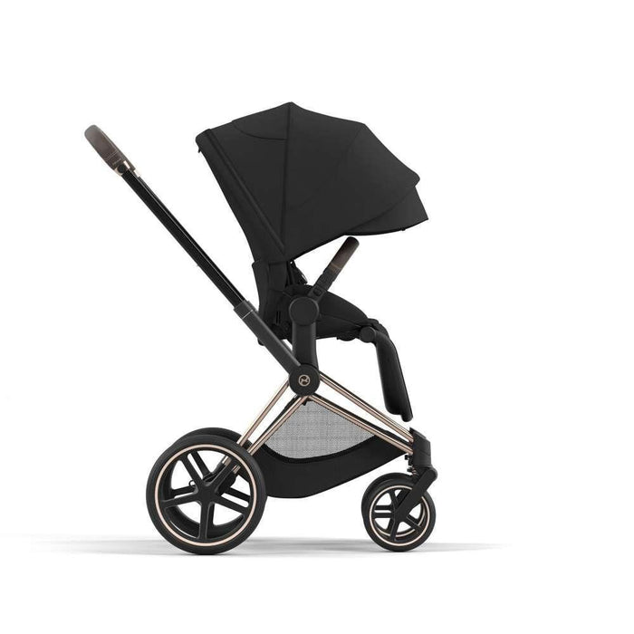Pack Cybex Platinum e-Priam com Chassis e Assento Rosegold + Pack de Tecidos + Alcofa Priam + Cloud T Sepia Black 40-87 cm
