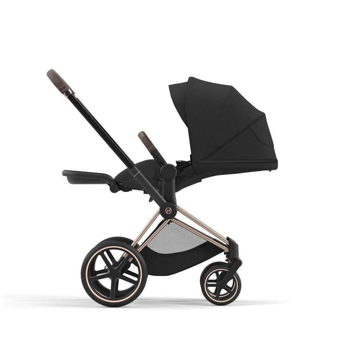 Pack Cybex Platinum e-Priam com Chassis e Assento Rosegold + Pack de Tecidos + Alcofa Priam + Cloud T Sepia Black 40-87 cm