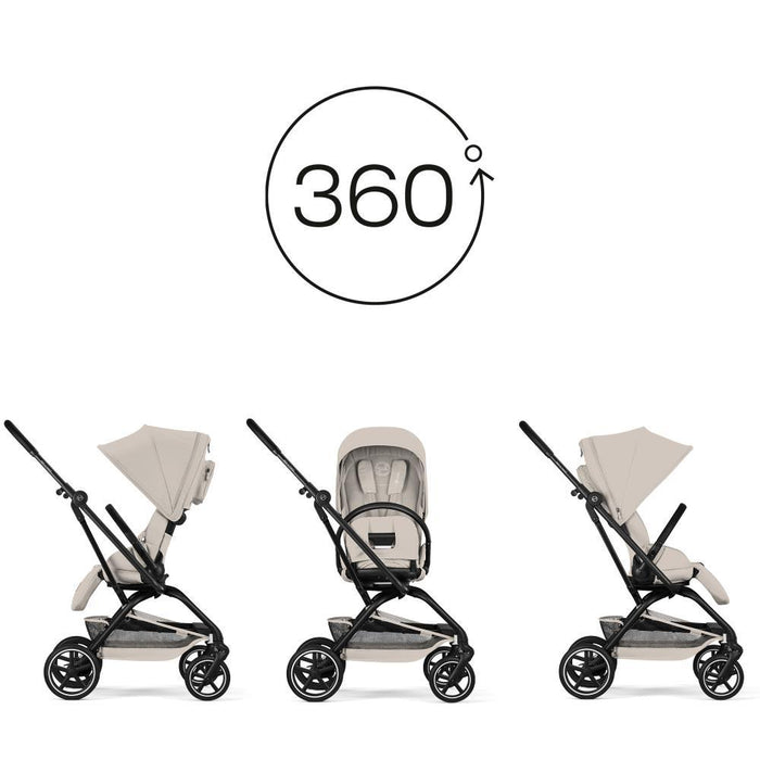 Carrinho Cybex Eezy S Twist+ 2 BLK Dune Grey - Chassis Preto
