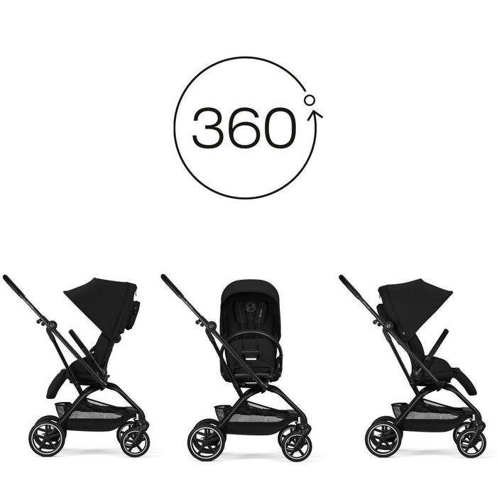 Carrinho Cybex Eezy S Twist+2 BLK Magic Black - Chassis Preto