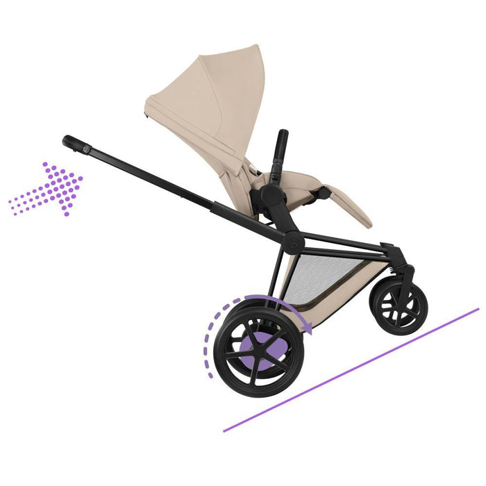 Cybex Platinum e-Priam Comfort Matt Black Cozy Beige