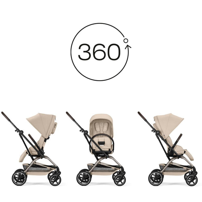Carrinho Cybex Eezy S Twist+ 2 TPE Almond Beige - Chassis Taupe