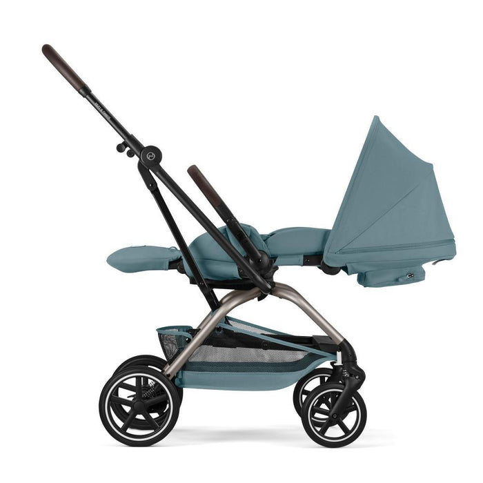 Carrinho Cybex Eezy S Twist+ 2 TPE Stormy Blue - Chassis Taupe