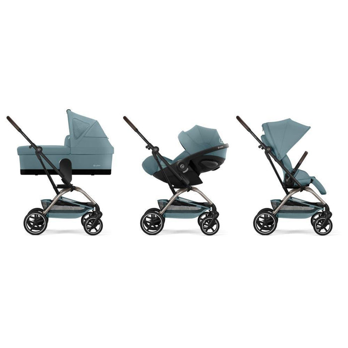 Carrinho Cybex Eezy S Twist+ 2 TPE Stormy Blue - Chassis Taupe