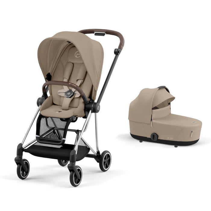 Pack Cybex Platinum Mios Chrome Brown + Pack de Tecidos Cozy Beige + Alcofa Mios Lux Cozy Beige