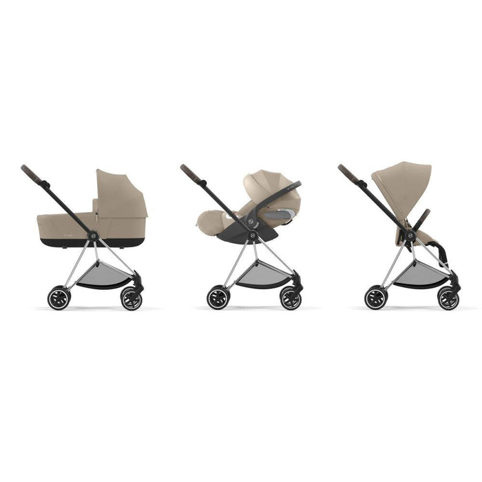Pack Cybex Platinum Mios Chrome Brown + Pack de Tecidos Cozy Beige + Alcofa Mios Lux Cozy Beige