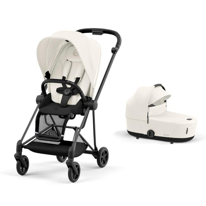 Pack Cybex Platinum Mios Matt Black + Pack de Tecidos Off White + Alcofa Mios Lux Off White