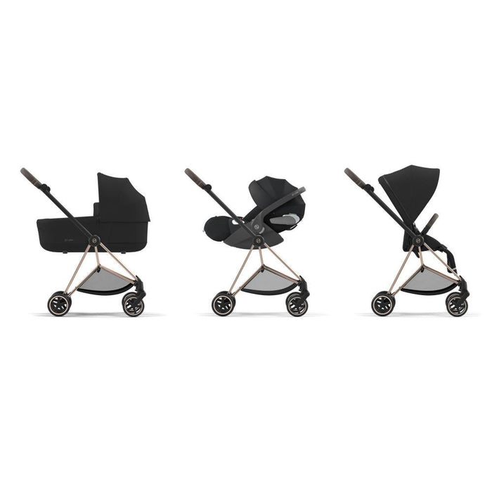 Pack Cybex Platinum Mios Rosegold + Pack de Tecidos Sepia Black + Alcofa Mios Lux Sepia Black