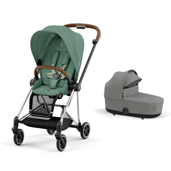 Pack Cybex Platinum Mios Chrome Brown + Pack de Tecidos Leaf Green + Alcofa Mios Lux Mirage Grey
