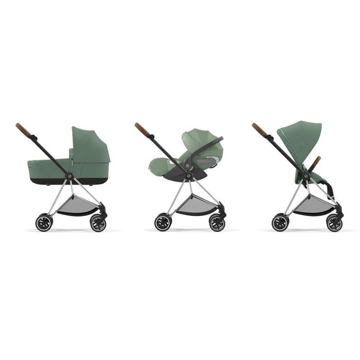 Pack Cybex Platinum Mios Chrome Brown + Pack de Tecidos Leaf Green + Alcofa Mios Lux Mirage Grey