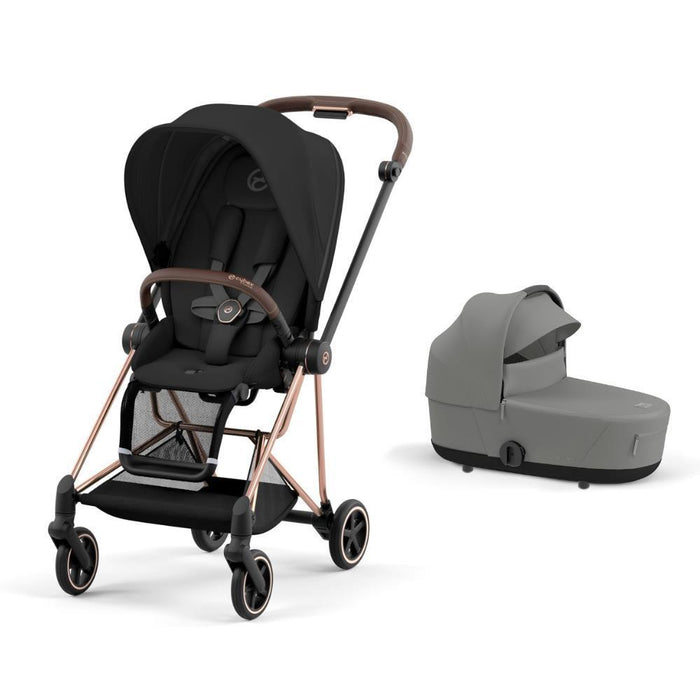 Pack Cybex Platinum Mios Rosegold + Pack de Tecidos Sepia Black + Alcofa Mios Lux Mirage Grey