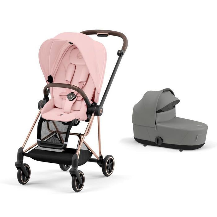 Pack Cybex Platinum Mios Rosegold + Pack de Tecidos Peach Pink + Alcofa Mios Lux Mirage Grey