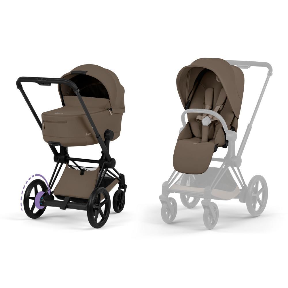 Cybex Platinum e-Priam Comfort Matt Black Coconut Brown
