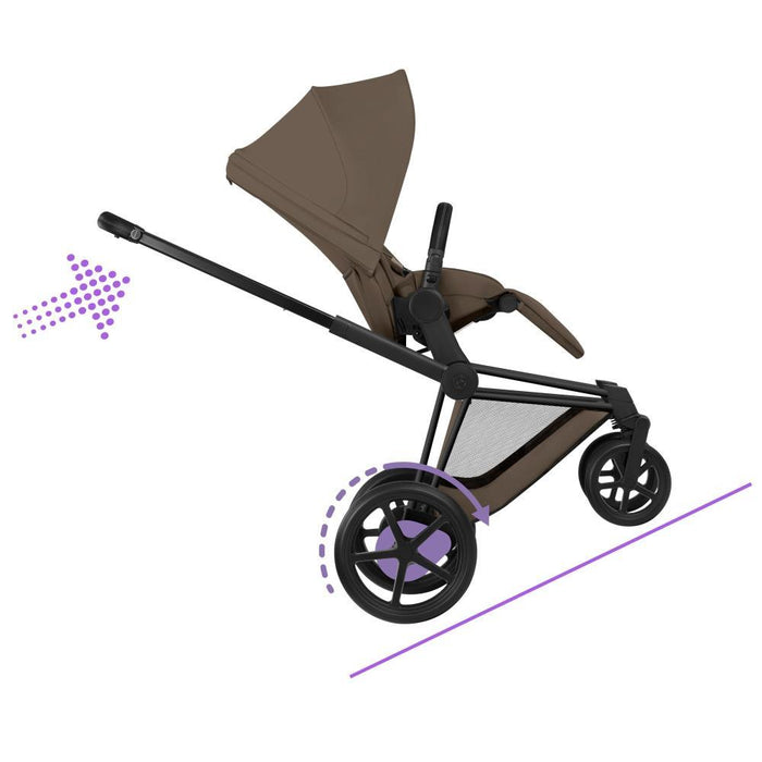 Cybex Platinum e-Priam Comfort Matt Black Coconut Brown