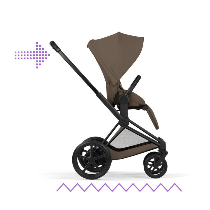 Cybex Platinum e-Priam Comfort Matt Black Coconut Brown