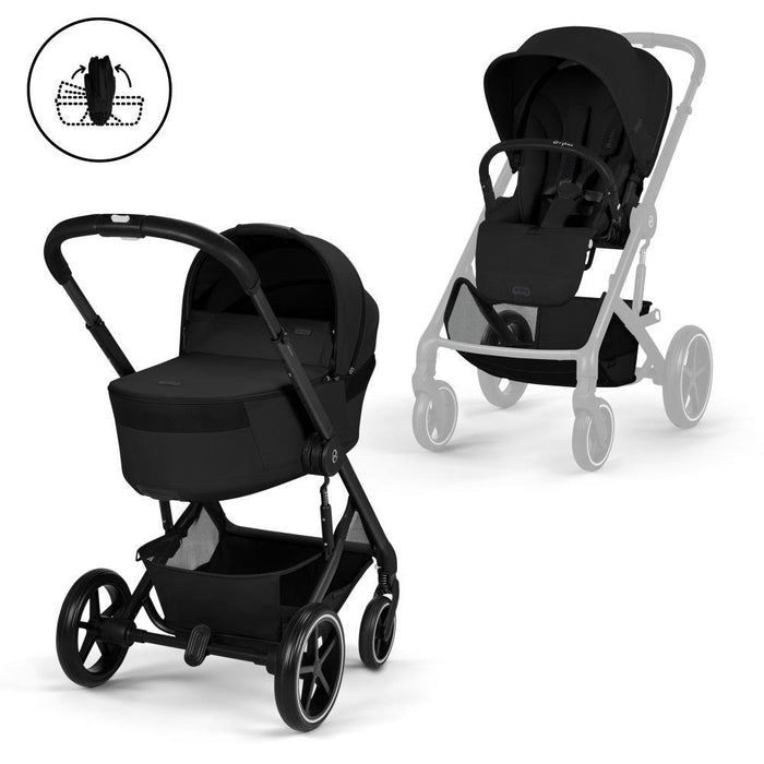 Pack Cybex Carrinho Balios S Lux + Alcofa Balios Fold Moon Black