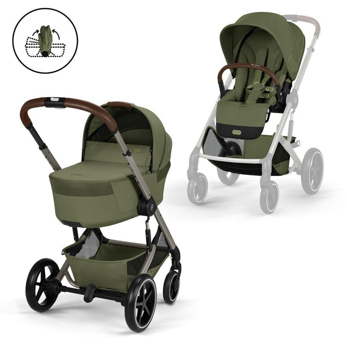 Pack Cybex Carrinho Balios S Lux + Alcofa Balios Fold Moss Green