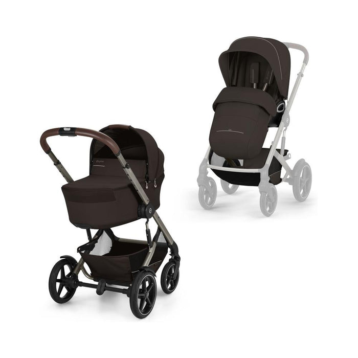 Carrinho Cybex Talos S Lux + Alcofa Fold Chocolate Brown