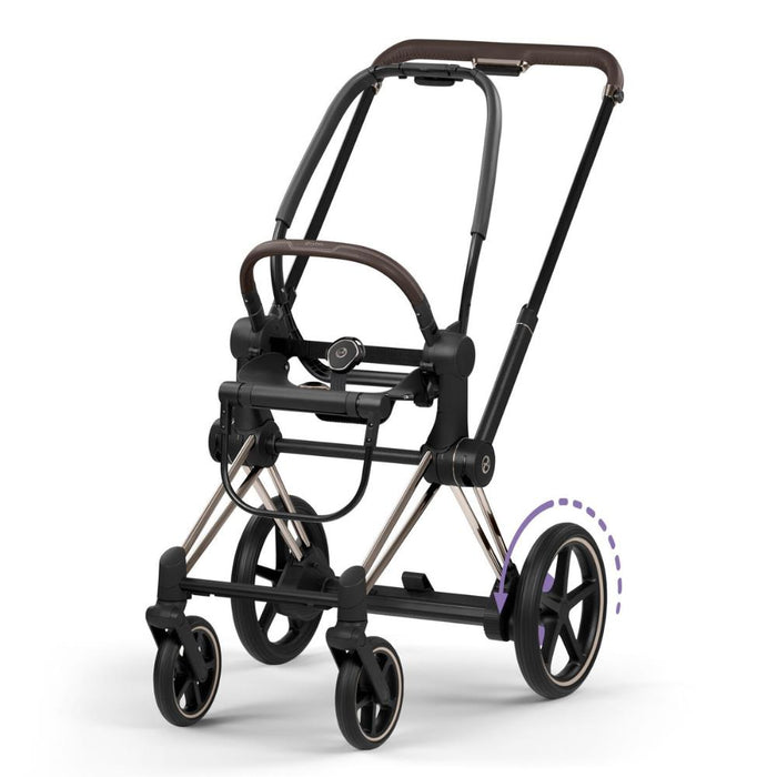 Chassis Cybex Platinum ePriam Style e Estrutura do Assento Champagne Gold