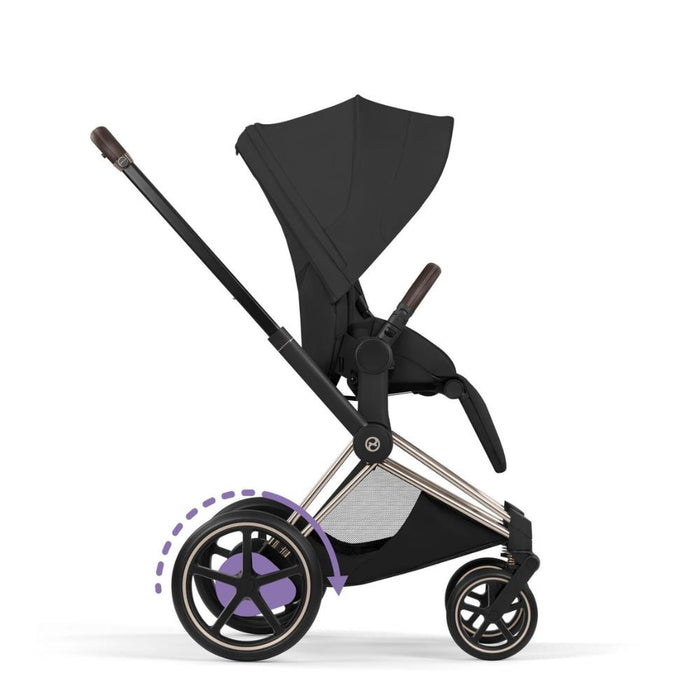 Chassis Cybex Platinum ePriam Style e Estrutura do Assento Champagne Gold