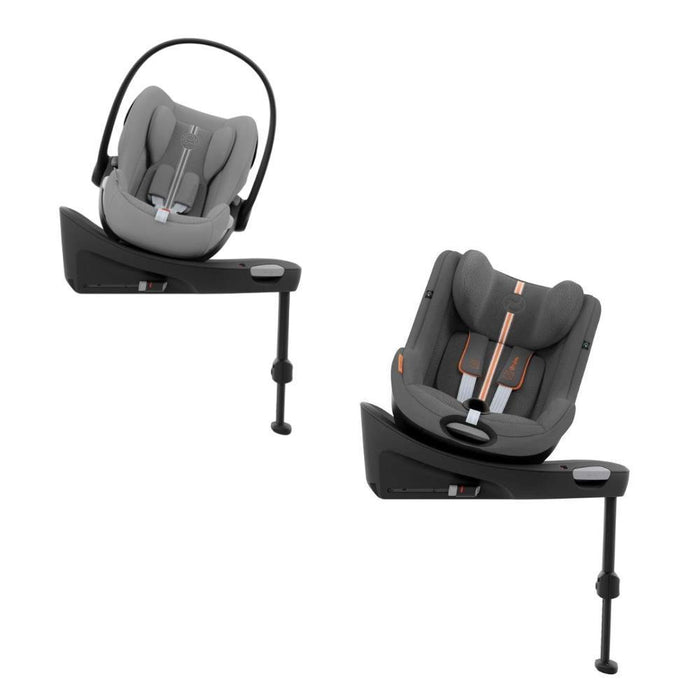 Pack Cybex Cloud G i-Size Plus Stone Grey 40-87cm+ Sirona G i-Size Plus Lava Grey 61-105 cm (Coleção 2024) + Base Isofix G i-Size