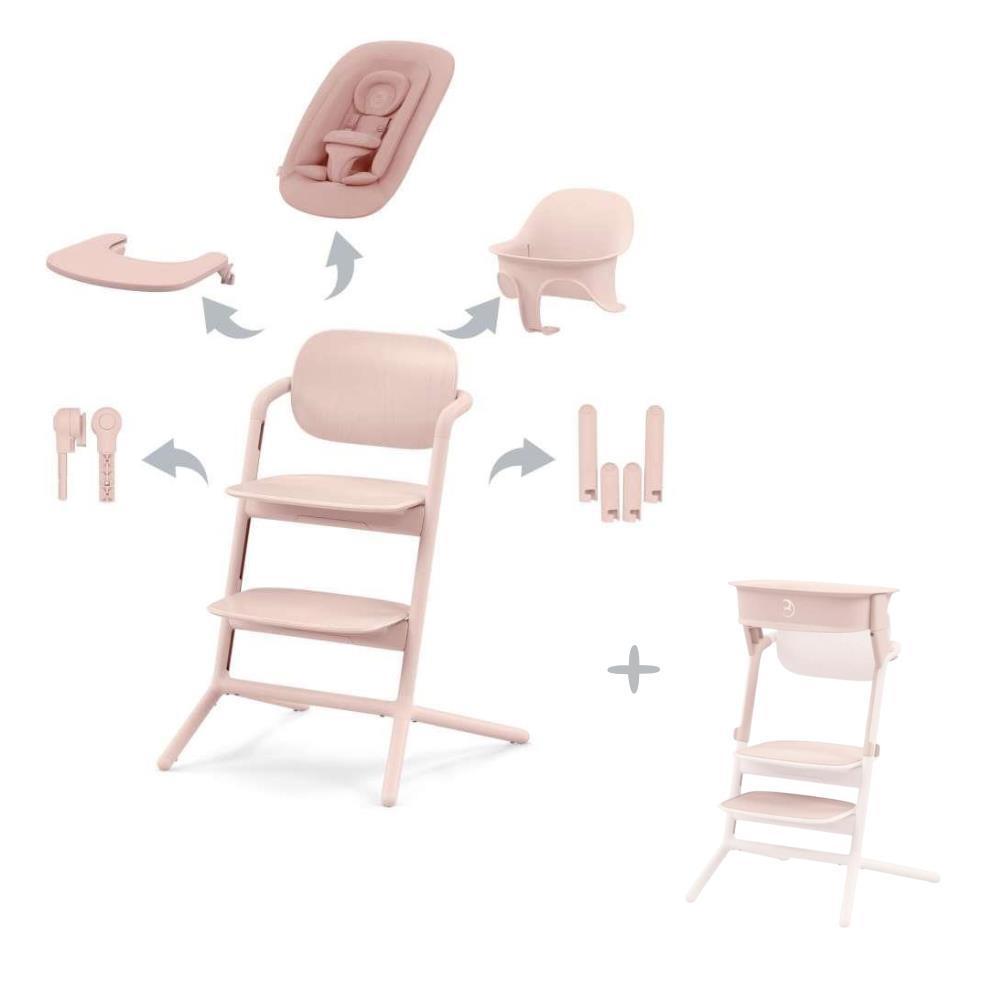 Paquete Cybex Lemo 4 en 1 color rosa perla + Kit de torre de aprendizaje color rosa perla