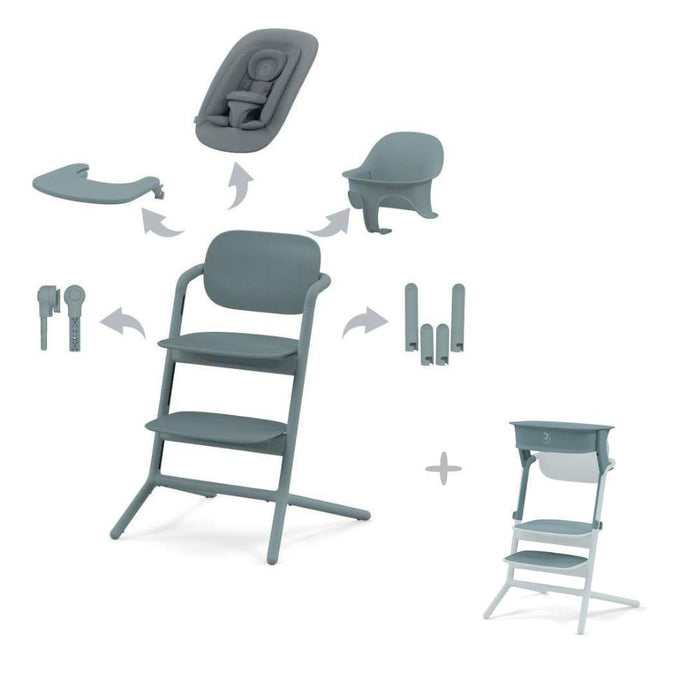 Pack Cybex Lemo 4 em 1 Stone Blue + Kit Torre de Aprendizagem Stone Blue